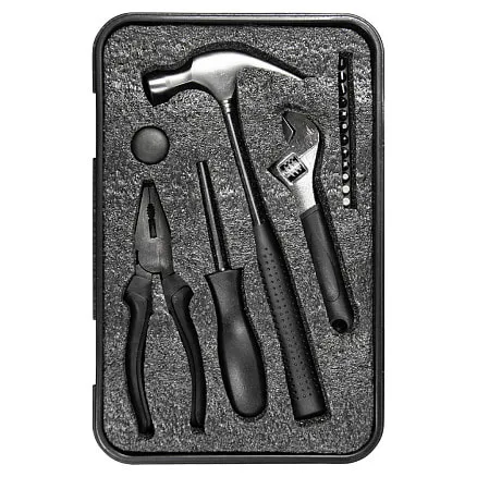 Набор инструментов Tools Baltimore черный 6 в 1 в пластиковом футляре