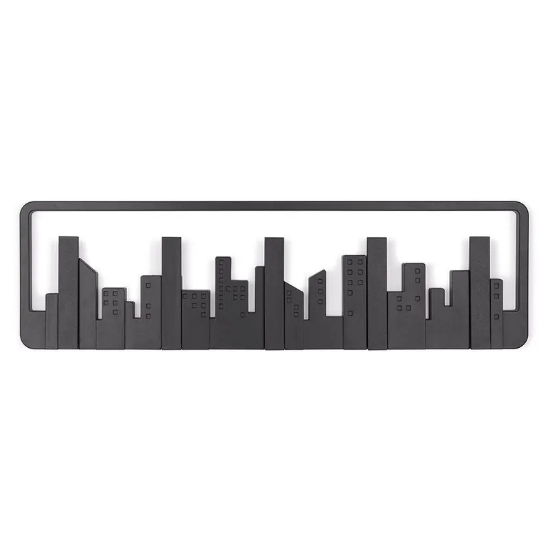 Вешалка настенная skyline, 50 см, черная, 5 крючков