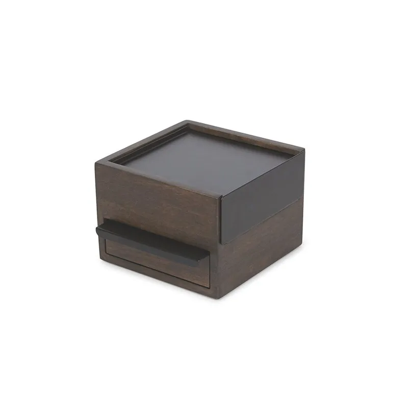 Шкатулка stowit mini, черная/орех