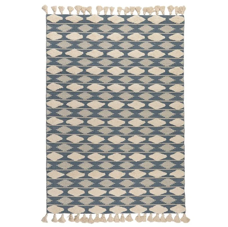 Ковер из хлопка синего цвета argyle из коллекции ethnic, 160х230 см