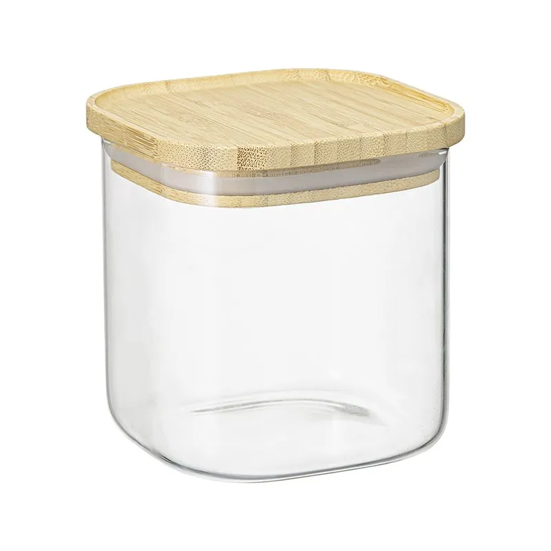 Банка для хранения квадратная glass bamboo, 800 мл