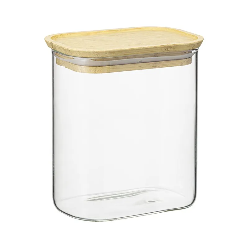 Банка для хранения прямоугольная glass bamboo, 950 мл