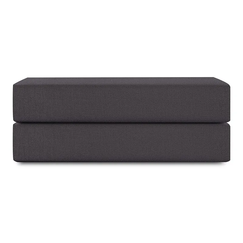 Простыня на резинке из премиального сатина темно-серого цвета из коллекции essential, 180х200х30 см