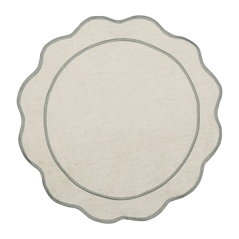 Салфетка под приборы anemone из коллекции trendy ruffles, D38 см, серый