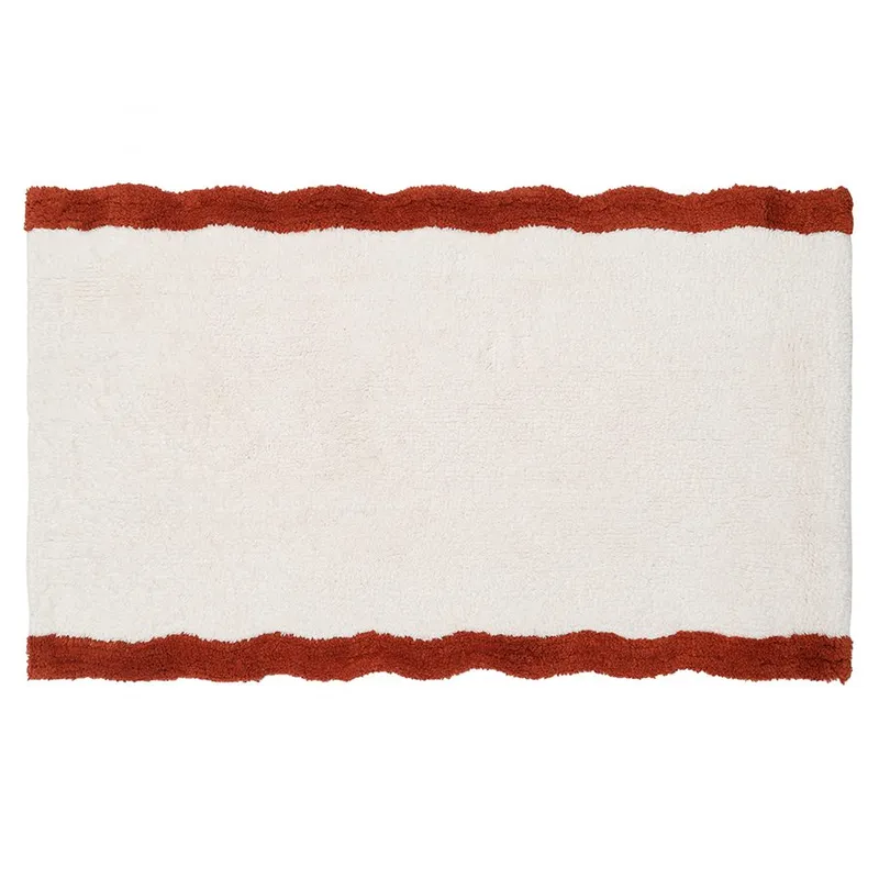 Коврик для ванной с кантом терракотового цвета из коллекции trendy ruffles, 50x80 см