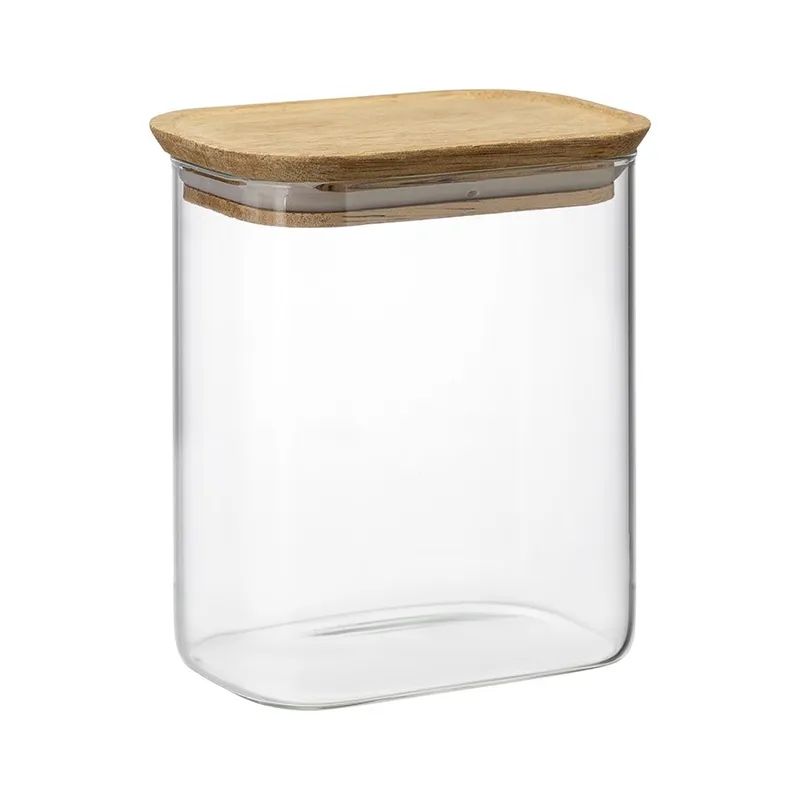 Банка для хранения прямоугольная glass acacia, 950 мл
