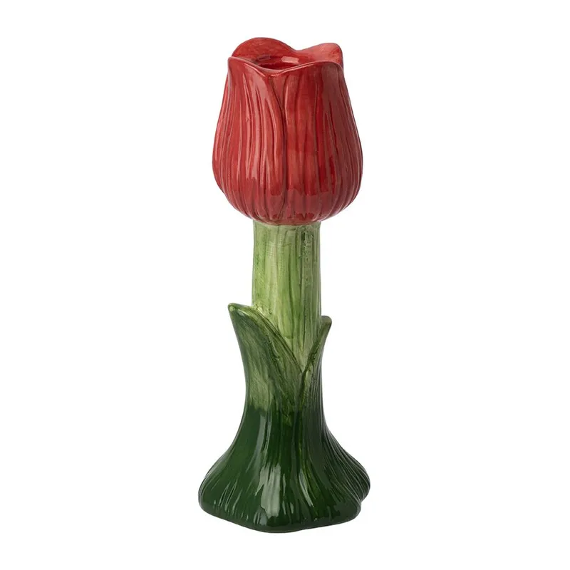 Подсвечник floret красного цвета из коллекции blossom, 18 см