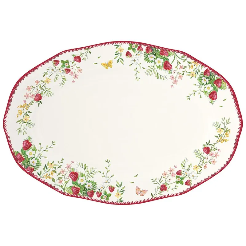 Блюдо овальное jardin des fraises, 36х25 см