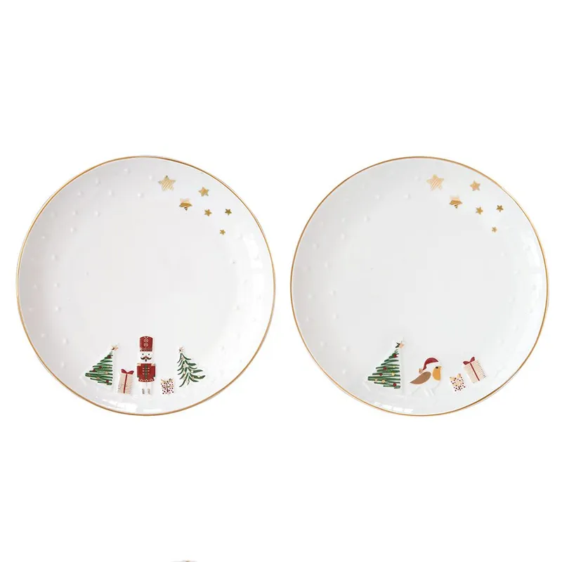 Набор десертных тарелок let it snow, nutcracker & bird, D16 см, 2 шт.