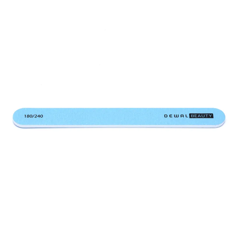 Пилка Dewal Beauty для ногтей, прямая голубая 1,9х17,8 см, 180/240 грит