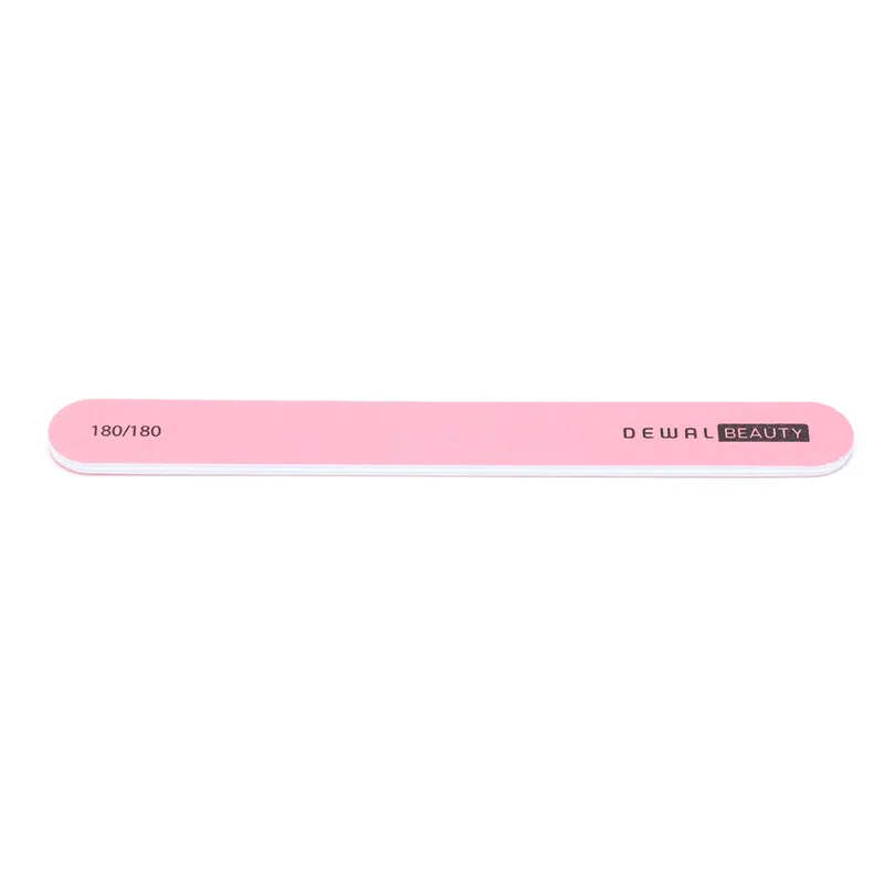 Пилка Dewal Beauty для ногтей, прямая розовая 1,9х17,8 см, 180/180 грит