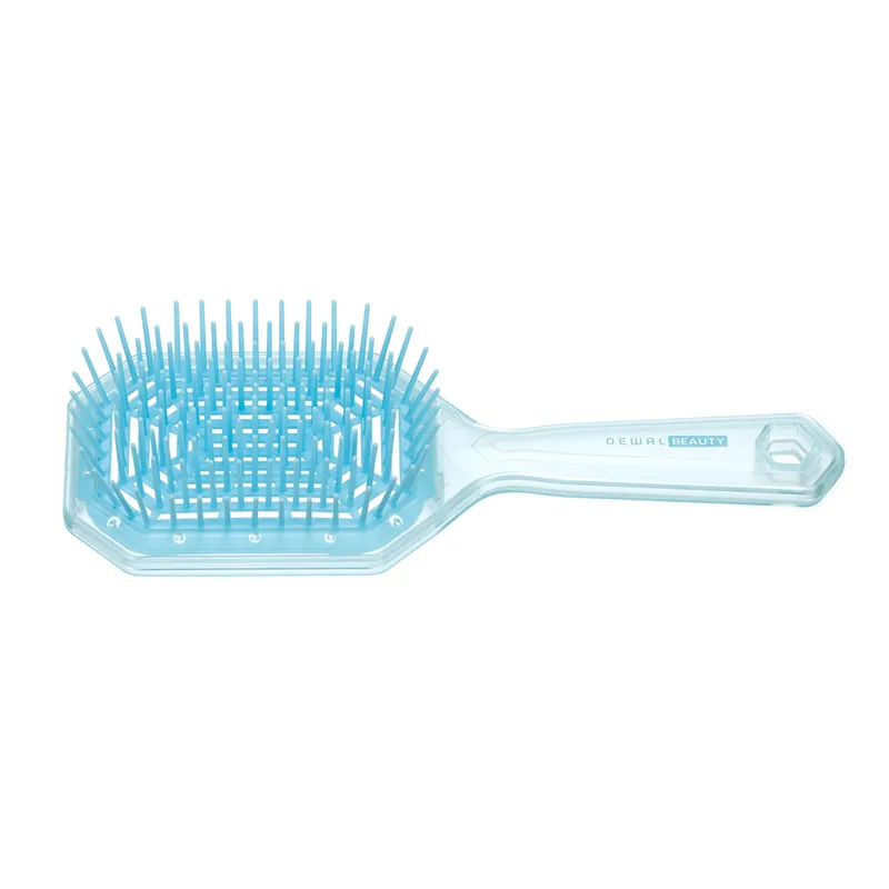 Щетка Dewal Beauty серия "Айсберг", продувная, с силиконовым штифтом, форма прямоугольная, бирюзовая