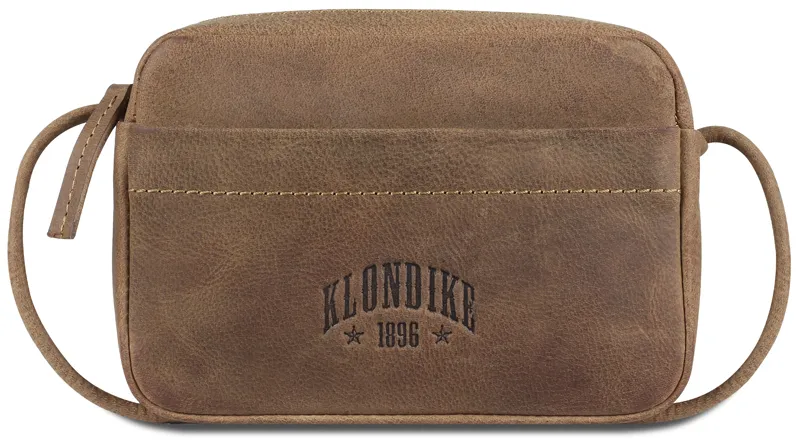 Сумка женская KLONDIKE 1896 коллекция «ЮКОН | YUKON», натуральная кожа в светло-коричневом цвете, 17 х 12 х 4 см