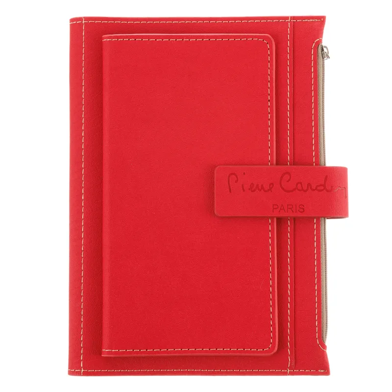 Записная книжка Pierre Cardin в обложке, красная, 21,5 х 15,5, 3,5 см