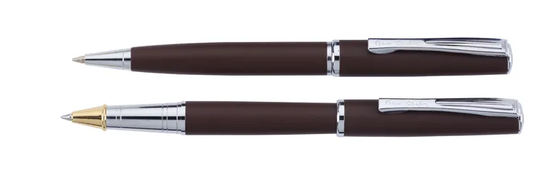 Набор Pierre Cardin коллекция «ПАРА | PEN&PEN»: ручка шариковая + роллер. Цвет - коричневый матовый. Упаковка Е.