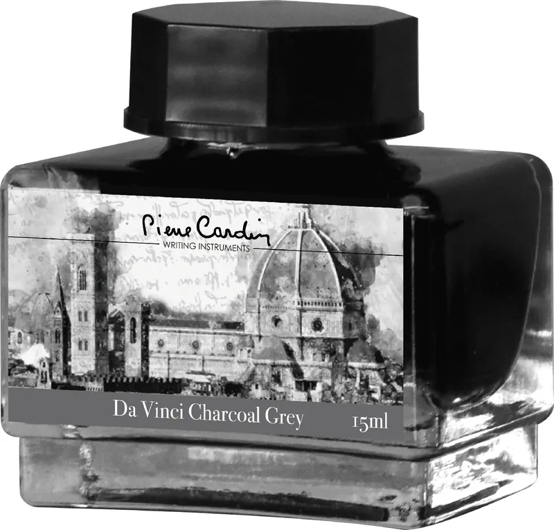 Флакон чернил Pierre Cardin 15мл, коллекция «ГОРОДСКАЯ ФАНТАЗИЯ | CITY FANTASY» цвет Da Vinci Charcoal Grey (Серый да Винчи)