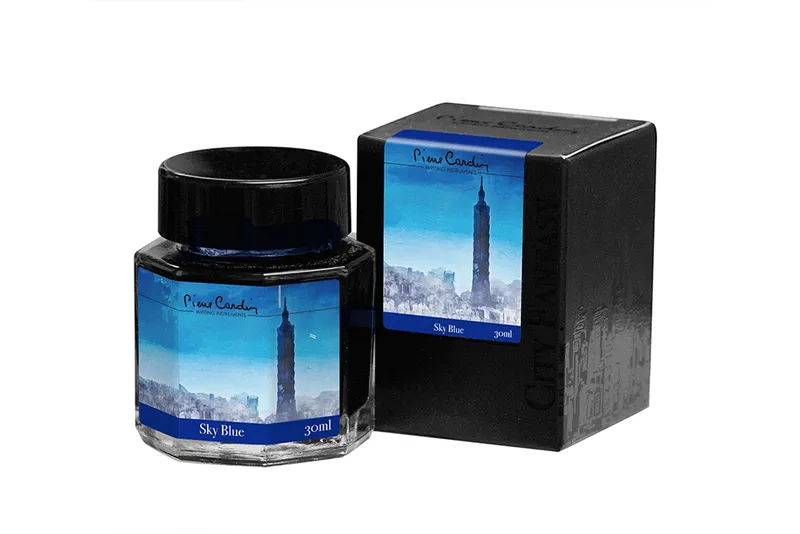 Флакон чернил Pierre Cardin 30мл, коллекция «ГОРОДСКАЯ ФАНТАЗИЯ | CITY FANTASY» цвет Sky Blue (Синий Небесный)