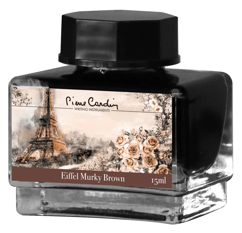 Флакон чернил Pierre Cardin 15мл, коллекция «ГОРОДСКАЯ ФАНТАЗИЯ | CITY FANTASY» цвет Eiffel Murky Brown (Коричневый Эйфель)