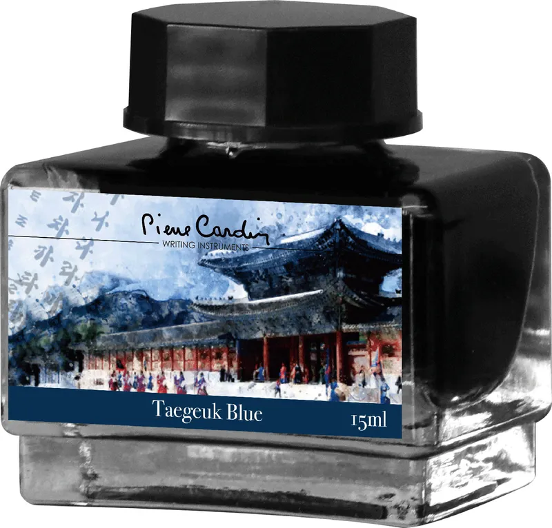 Флакон чернил Pierre Cardin 15мл, коллекция «ГОРОДСКАЯ ФАНТАЗИЯ | CITY FANTASY» цвет Taegeuk Blue (Синий Баланс)