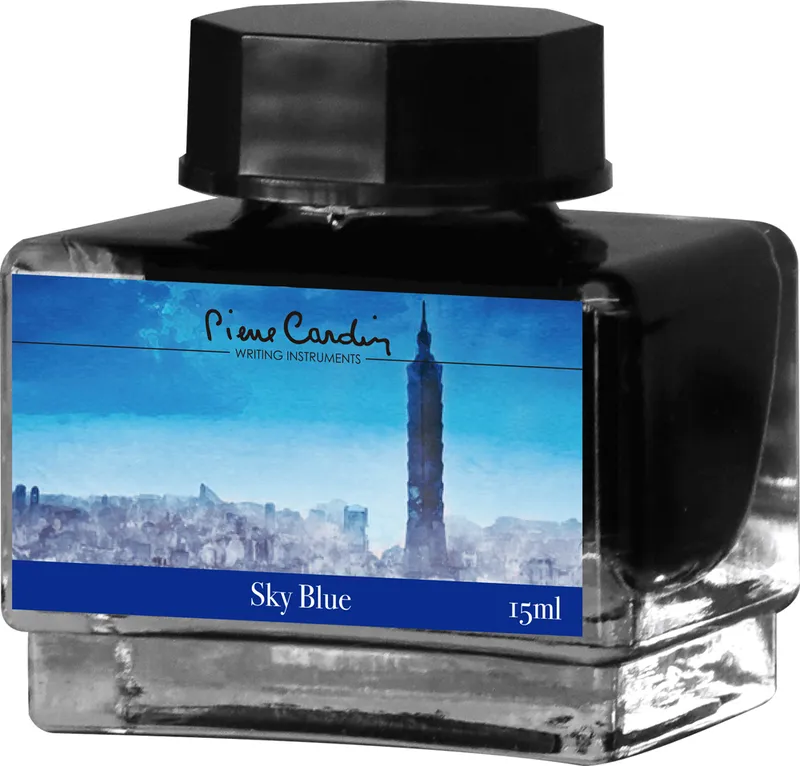 Флакон чернил Pierre Cardin 15мл, коллекция «ГОРОДСКАЯ ФАНТАЗИЯ | CITY FANTASY» цвет Sky Blue (Синий Небесный)
