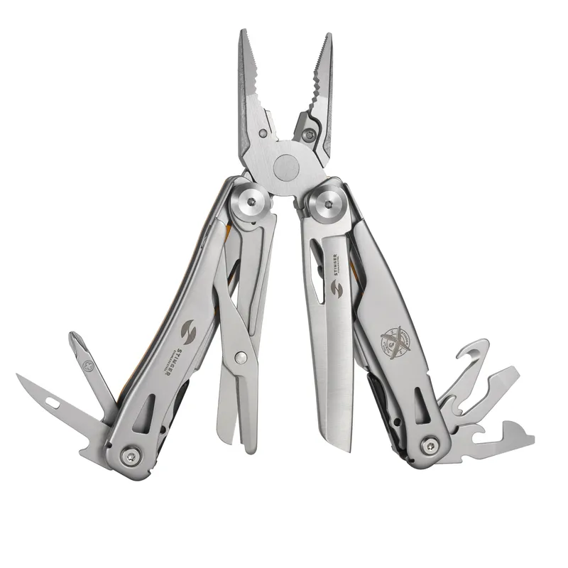 Мультитул Stinger, 106 мм, 15 функций, сталь/АБС-пластик, оранжевый, в комплекте нейлоновый чехол