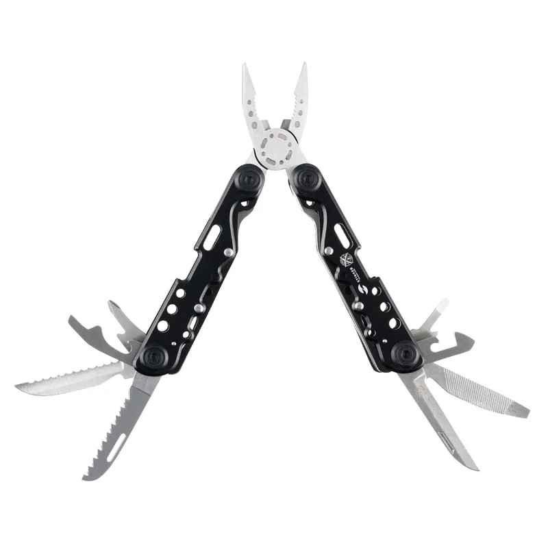 Мультитул Stinger, 105x40 мм,13 функций, сталь, чёрно-серебристый, в комплекте нейлоновый чехол
