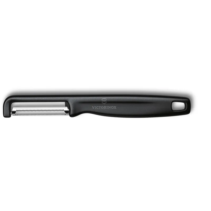 Овощечистка VICTORINOX IOTA, серрейторное лезвие из нержавеющей стали, черная