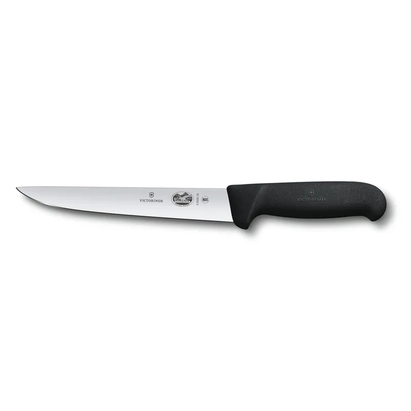 Нож обвалочный / жиловочный VICTORINOX Fibrox с прямым лезвием 18 см, чёрный