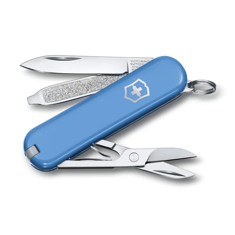 Нож-брелок VICTORINOX Classic SD Colors "Summer Rain", 58 мм, 7 функций, голубой