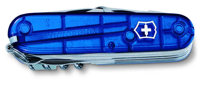 Нож перочинный VICTORINOX Swiss Champ, 91 мм, 33 функции, полупрозрачный синий