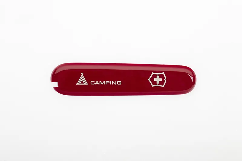Передняя накладка с логотипом Camping для ножей VICTORINOX 91 мм 1.3763.71 и 1.3613.71, красная