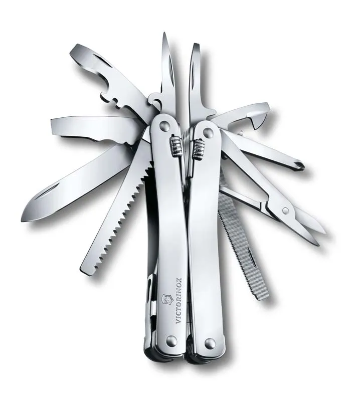 Мультитул VICTORINOX SwissTool Spirit X, 105 мм, 26 функций, в кожаном чехле