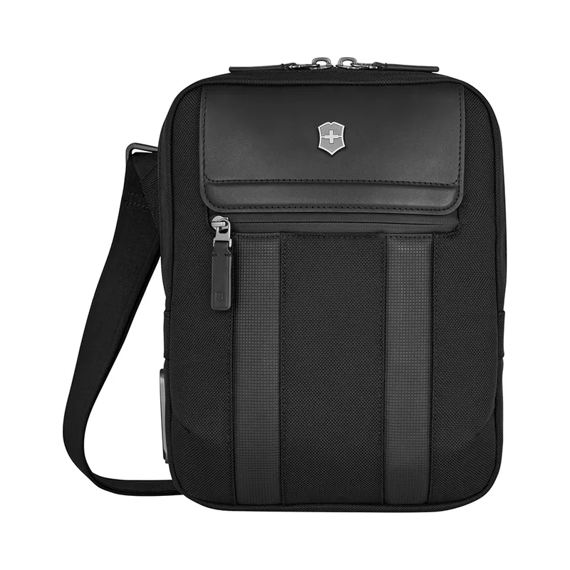 Сумка через плечо VICTORINOX Architecture Urban2 Crossbody Bag, черный, полиэстер/кожа, 22x9x28 см, 6 л