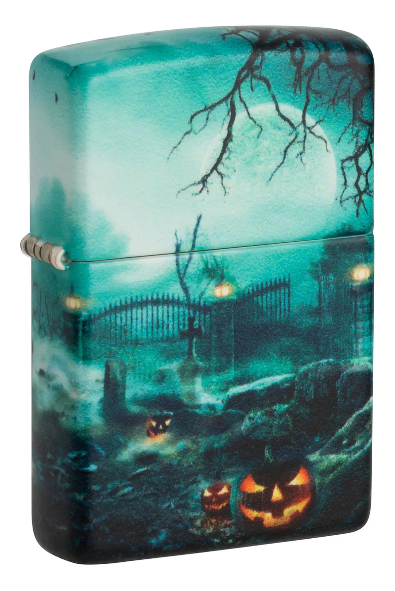 Зажигалка ZIPPO Кладбище с матовым покрытием на 540 | Graveyard 540 Matte, латунь/сталь, разноцветная, 38x13x57 мм
