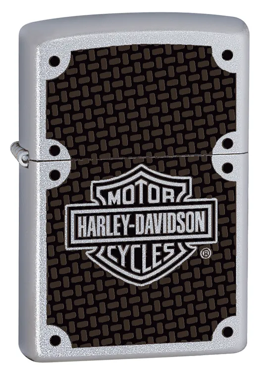 Зажигалка ZIPPO Харлей Дэвидсон с покрытием сатинированный хром | Harley-Davidson® Satin Chrome, латунь/сталь, серебристая, 38x13x57мм