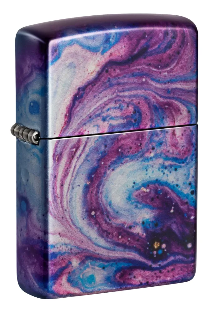 Зажигалка ZIPPO Вселенная с покрытием Искусственно состаренный хром на 540 | Universe Astro 540 Tumbled Chrome, латунь/сталь, сиреневая, 38x13x57 мм