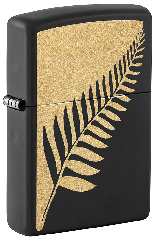 Зажигалка ZIPPO Флора в равновесии с черным матовым покрытием | Zen Flora Design Black Matte, латунь/сталь, черная, матовая, 38x13x57 мм