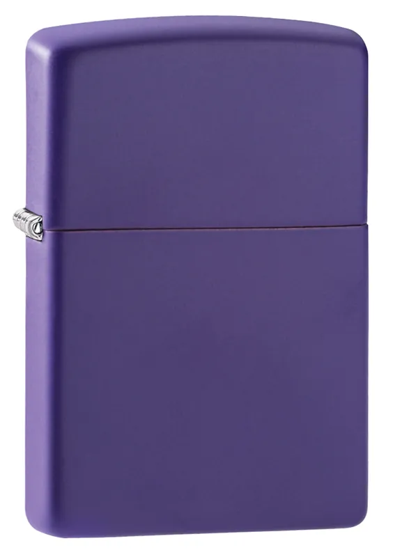 Зажигалка ZIPPO классическая с фиолетовым матовым покрытием | Classic Purple Matte, латунь/сталь, фиолетовая, матовая, 38x13x57 мм