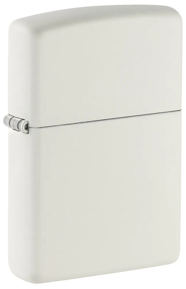 Зажигалка ZIPPO классическая с белым матовым покрытием | Classic White Matte, латунь/сталь, белая, матовая, 38x13x57 мм
