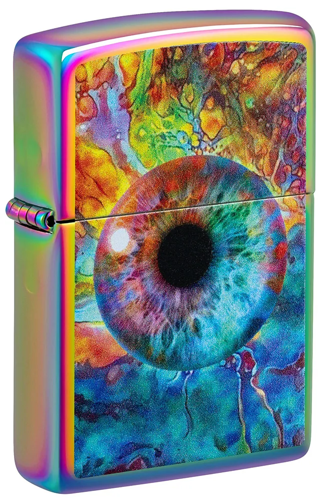 Зажигалка ZIPPO Необычный глаз с разноцветным покрытием | Spacey Eye Multi Color, латунь/сталь, разноцветная, глянцевая, 38x13x57 мм