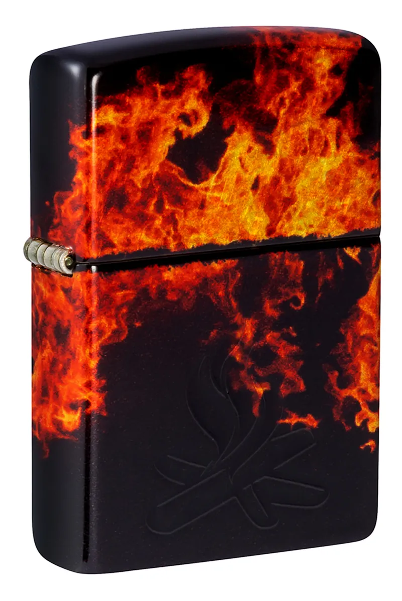 Зажигалка ZIPPO Пламя из ада с покрытием Искусственно состаренная латунь | Fusion Inferno 540 Tumbled Brass, латунь/сталь, разноцветная, 38x13x57 мм