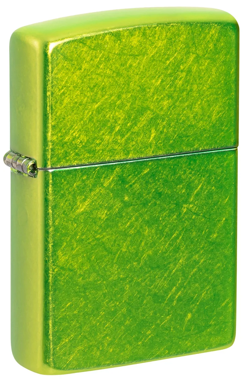 Зажигалка ZIPPO классическая с кислотным зеленым покрытием | Classic Lurid, латунь/сталь, зеленая, глянцевая, 38x13x57 мм