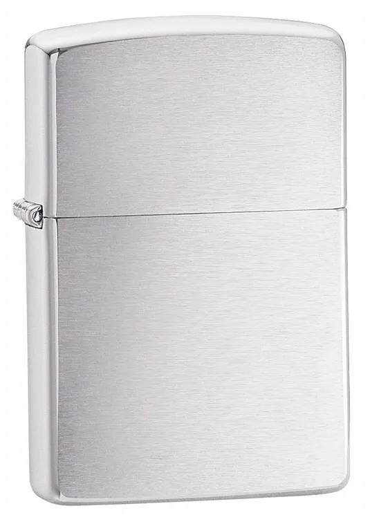 Зажигалка ZIPPO классическая с покрытием матовый хром | Classic Brushed Chrome, латунь/сталь, серебристая, матовая, 38x13x57 мм