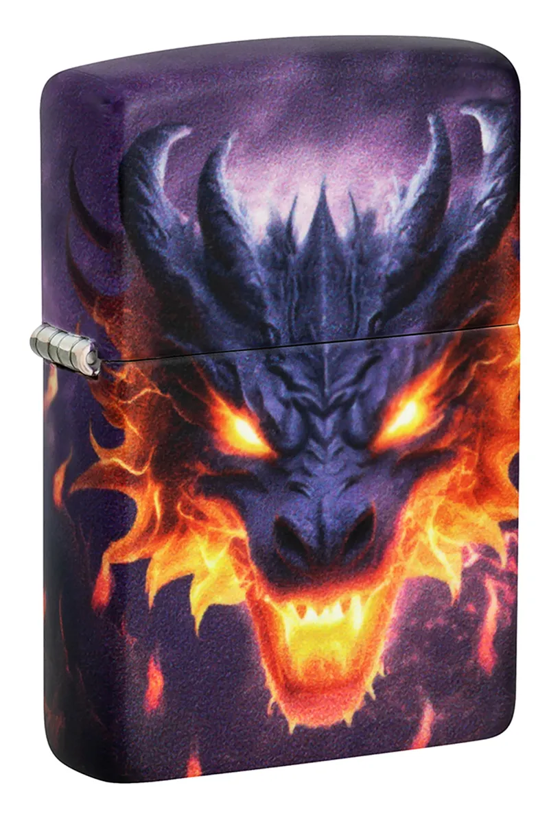 Зажигалка ZIPPO Пылающий дракон с покрытием, светящимся в темноте зеленым | Glowing Dragon Glow In The Dark Green,латунь/сталь,разноцветная,38x13x57мм