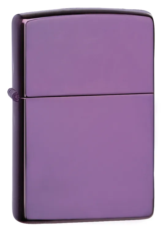Зажигалка ZIPPO классическая с глянцевым фиолетовым покрытием | Classic High Polish Purple, латунь/сталь, фиолетовая, глянцевая, 38x13x57 мм