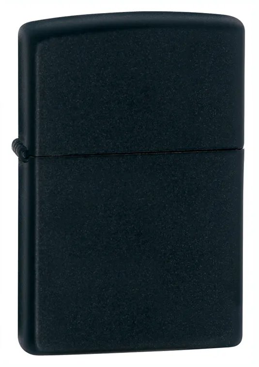 Зажигалка ZIPPO классическая с черным матовым покрытием | Classic Black Matte, латунь/сталь, чёрная, матовая, 38x13x57 мм
