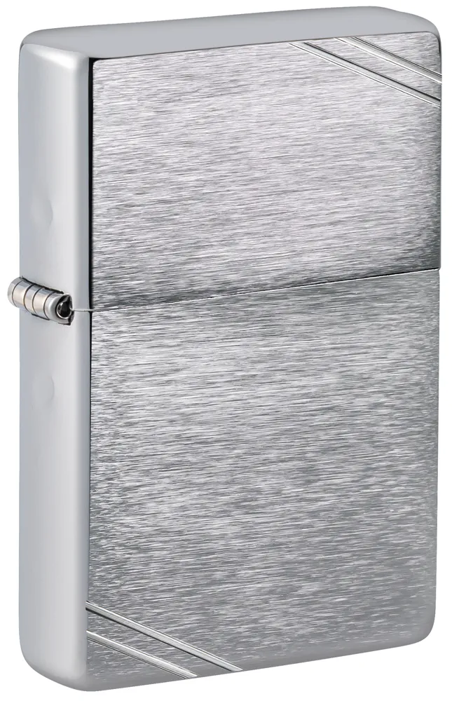 Зажигалка ZIPPO Винтаж серия 1937 года с покрытием матовый хром | Vintage™ Series 1937 Brushed Chrome, серебристая, 38x13x57 мм