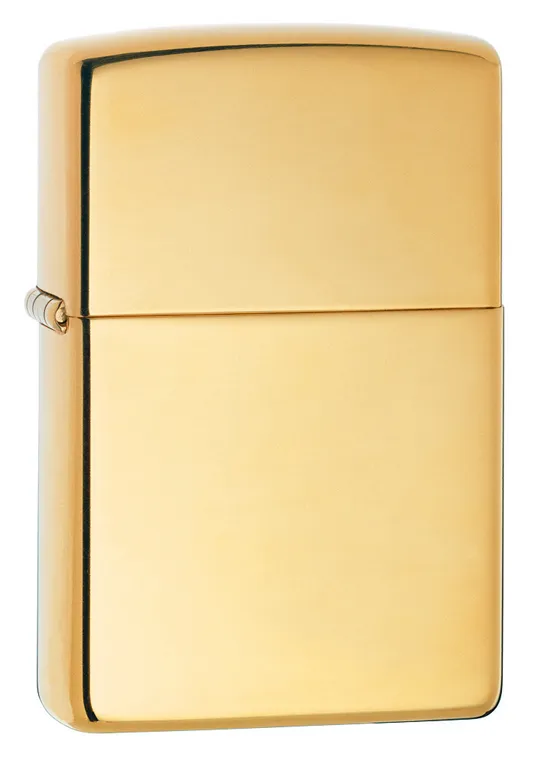 Зажигалка ZIPPO классическая с покрытием Глянцевая латунь | Classic High Polish Brass, латунь/сталь, золотистая, 38x13x57 мм