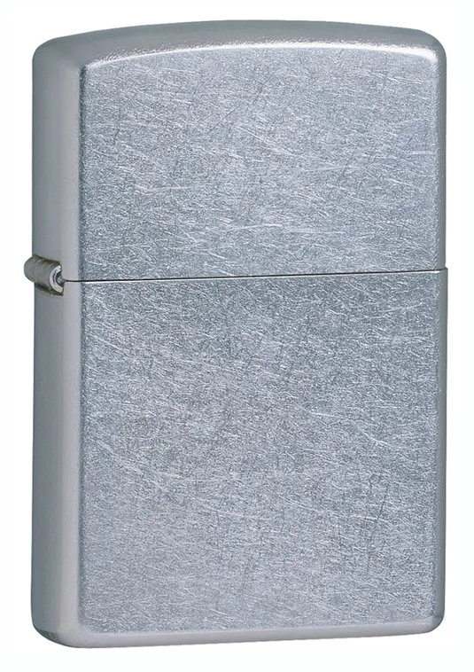 Зажигалка ZIPPO классическая с покрытием поцарапанный хром | Classic Street Chrome, латунь/сталь, серебристая, матовая, 38x13x57 мм