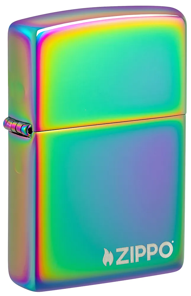 Зажигалка ZIPPO Логотип с разноцветным покрытием | Logo Multi Color, латунь/сталь, разноцветная, глянцевая, 38x13x57 мм